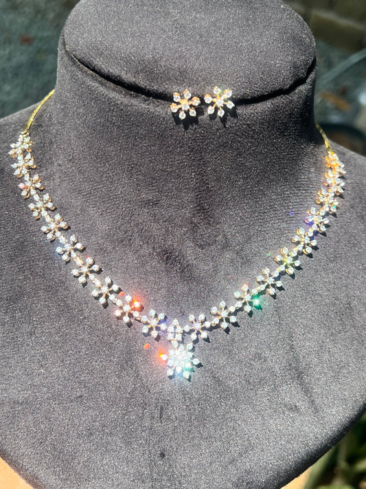 Premium diamond finish bridal necklace set product code 92