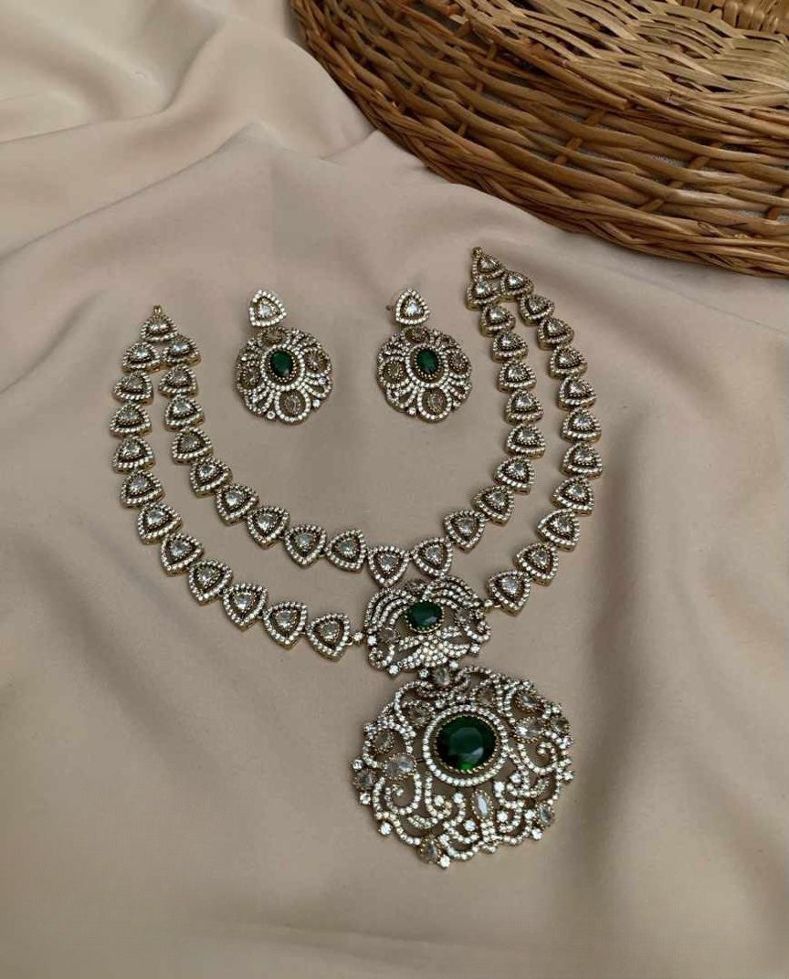 Premium jadau Kundan ad stone necklace