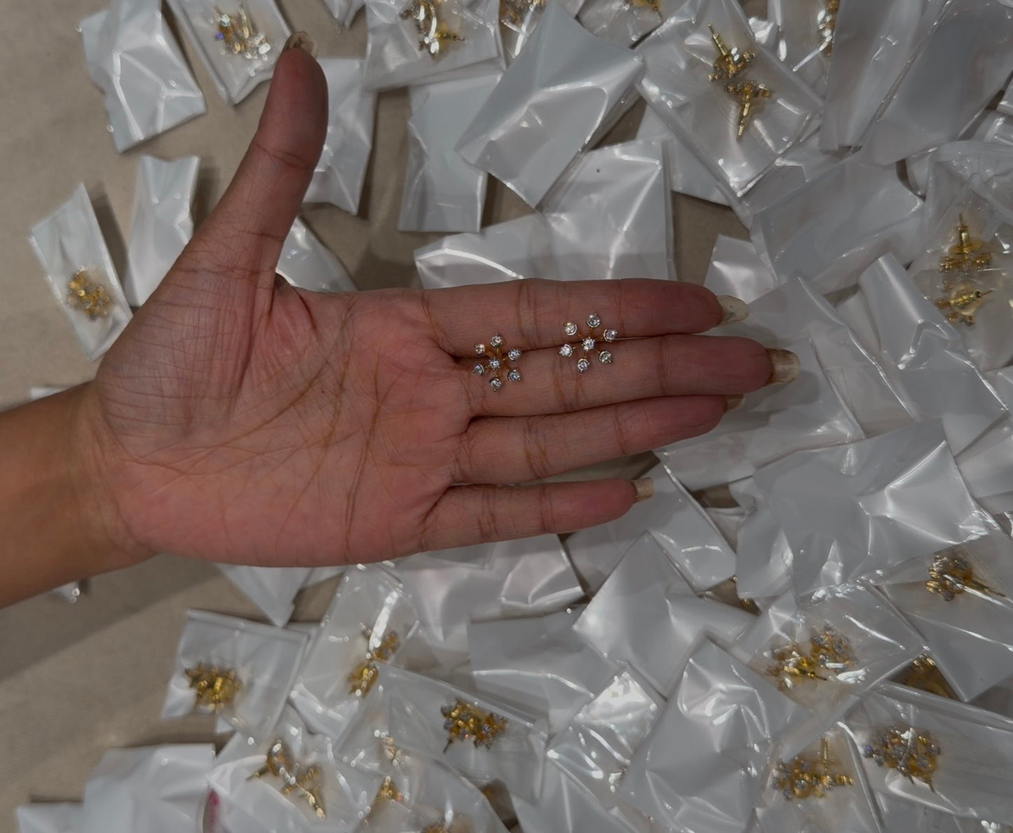 Premium diamond finish star stud product code E230