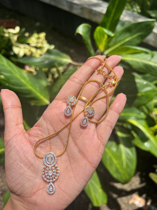 Daimond replica pendant set with chain product code N219