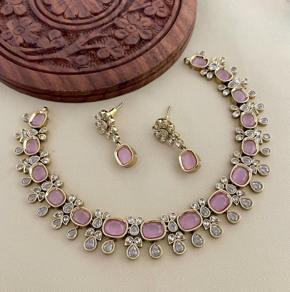 Premium quality jadau Kundan stone necklace product code 458