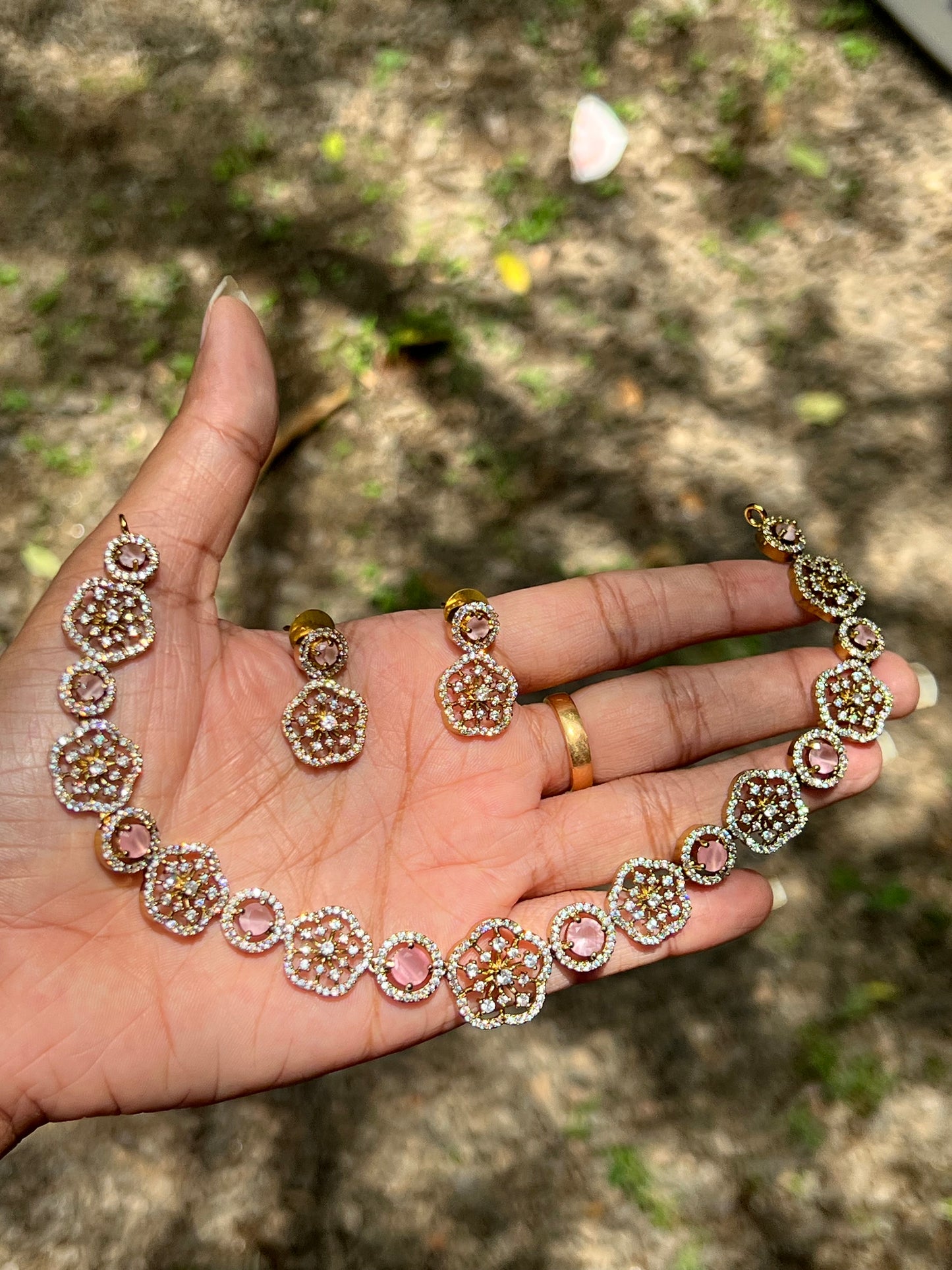 Premium stunning ad daimond cut necklace product code 799