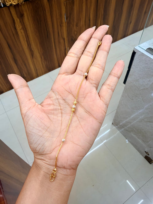 Premium gold plated daily wear two tone ball bracelet product code B132