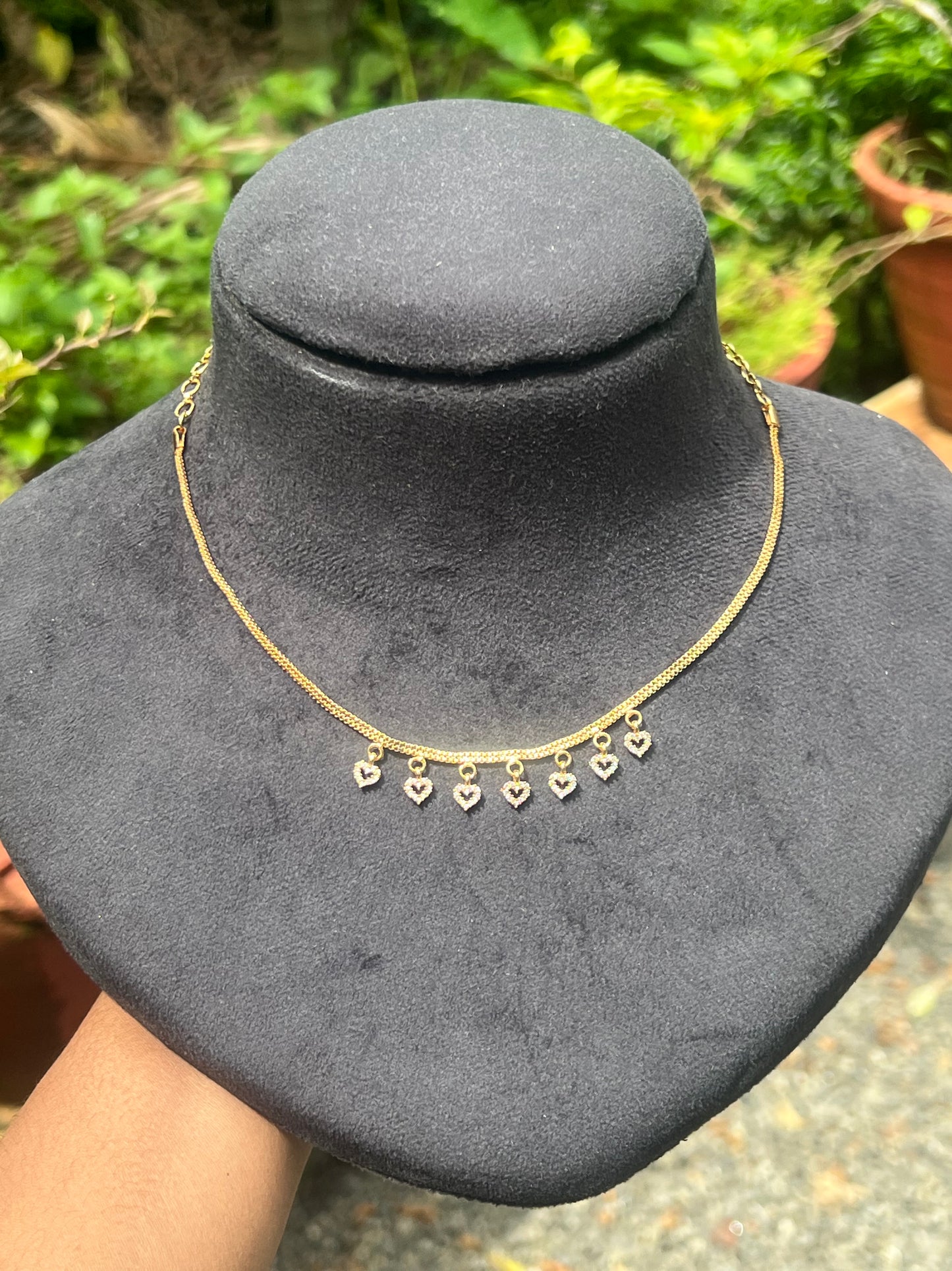 Premium gold plated daily use heartshape pendant hanging necklace product code G107