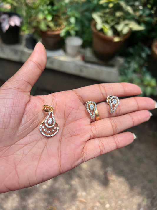 Premium diamond finish pendant set product code 121