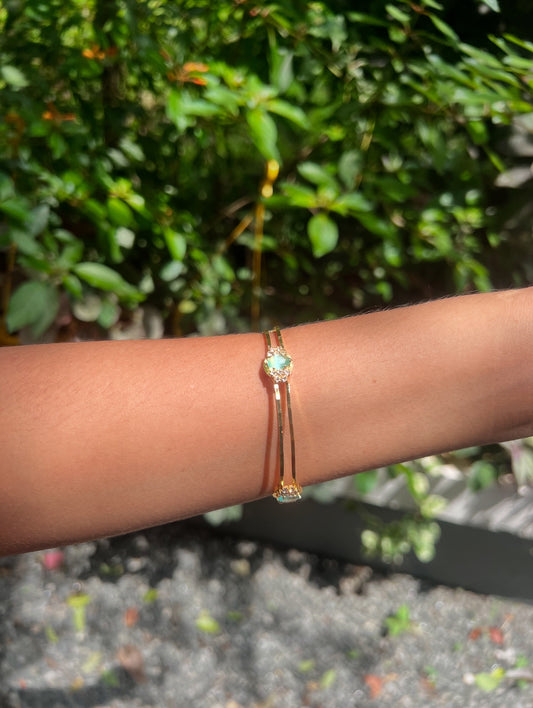 Premium gold plated ad mint green bangle product code B147