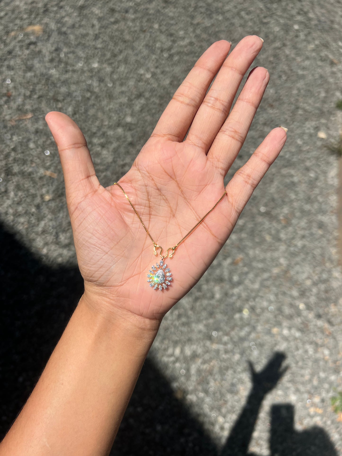 Premium occasion wear diamond finish small pendant with chain product code D125