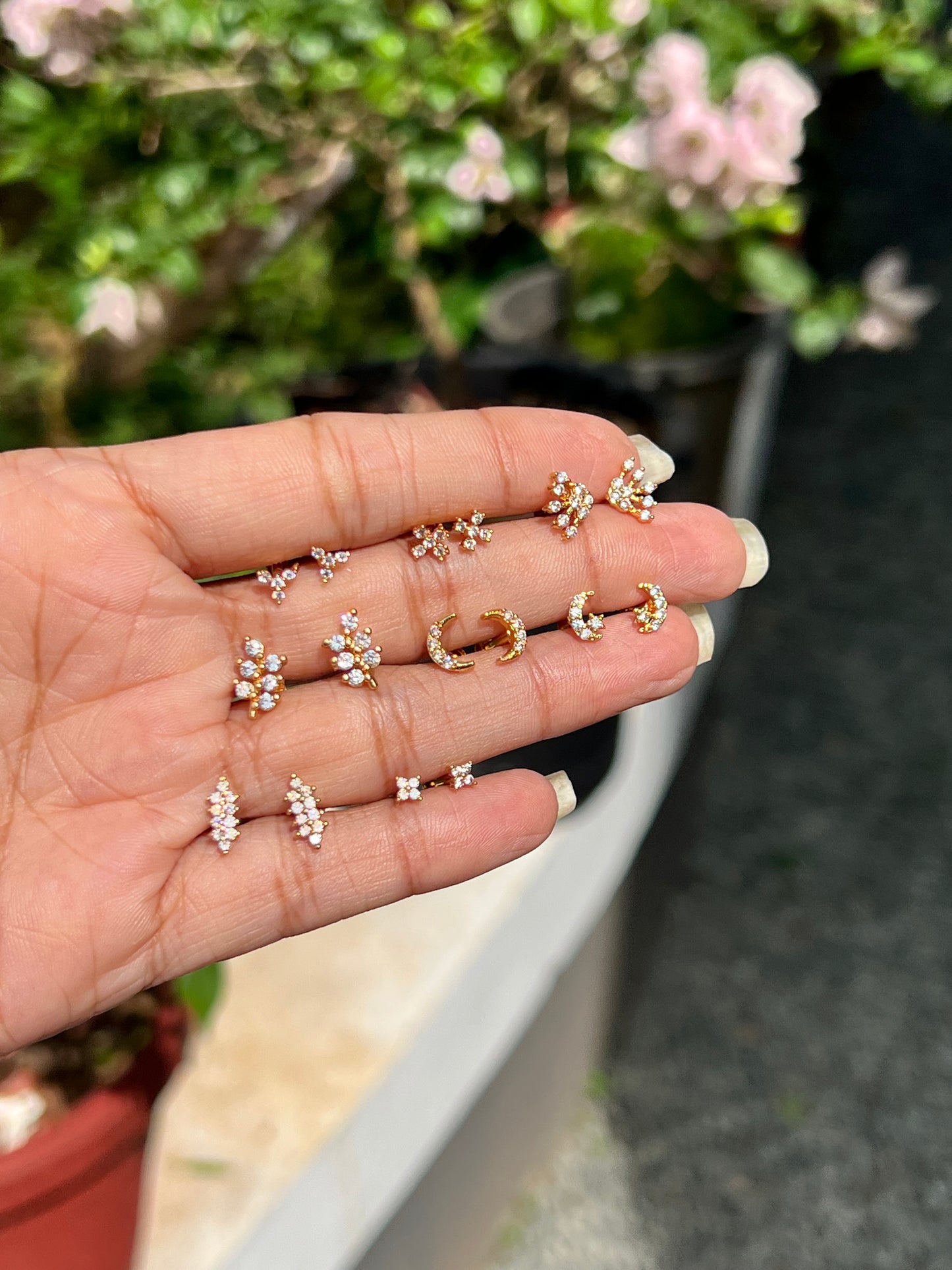Our trending gold plated second stud/nosepin (pair) product code S2