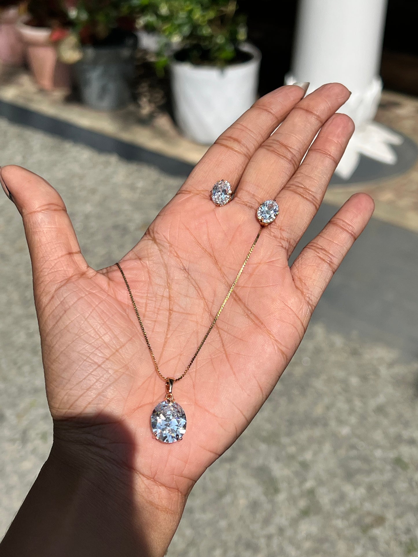 Premium quality anti tarnish pendant chain set product code C10