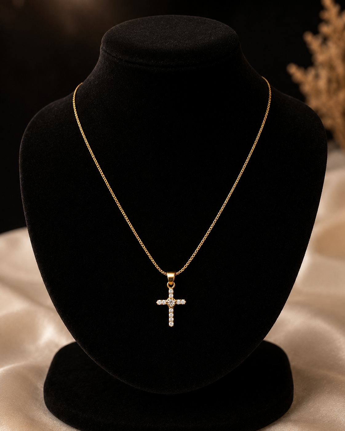 Premium gold plated cross pendant with chain product code G119