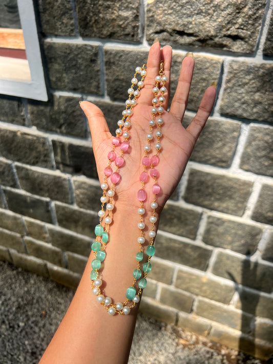 Premium 2layer monalisa multi color necklace