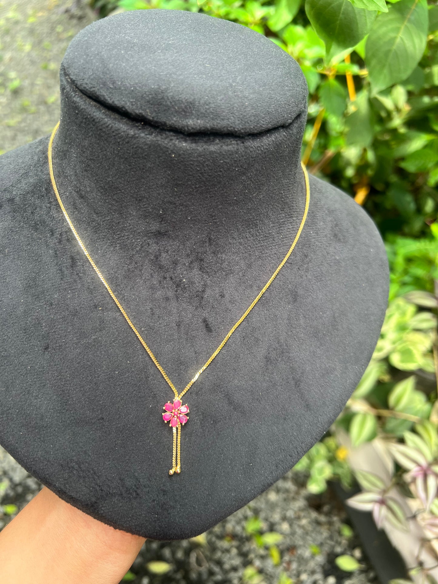 Premium gold plated daily  use flower necklace product code G99