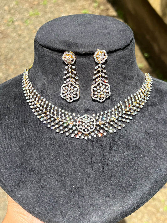Premium diamond finish bridal necklace product code N105