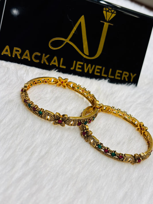 Premium Matt finish non idol floral bangles product code B93