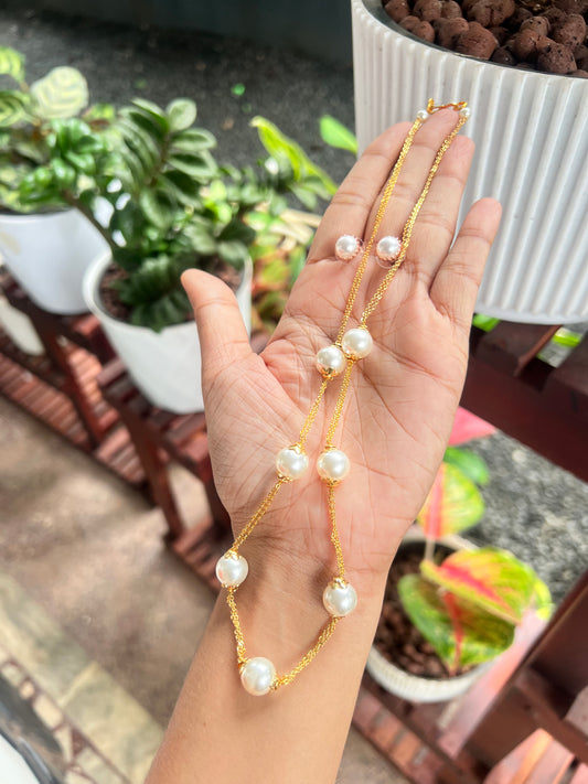 Budget friendly fancy pearl Mala with stud product code P75
