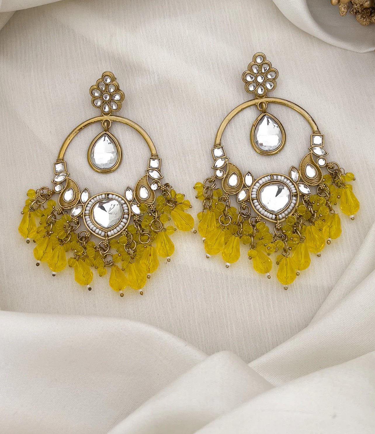Big Kundan Chandbali Earings product code 42