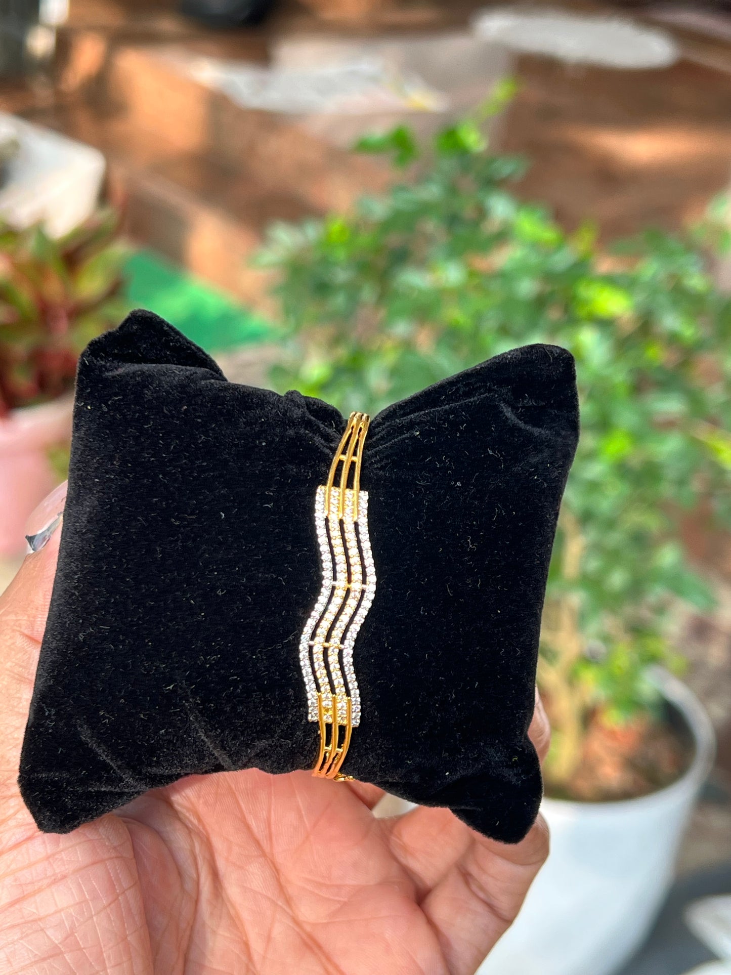 Premium quality micro gold plated twotone diamond replica bracelet product code B97