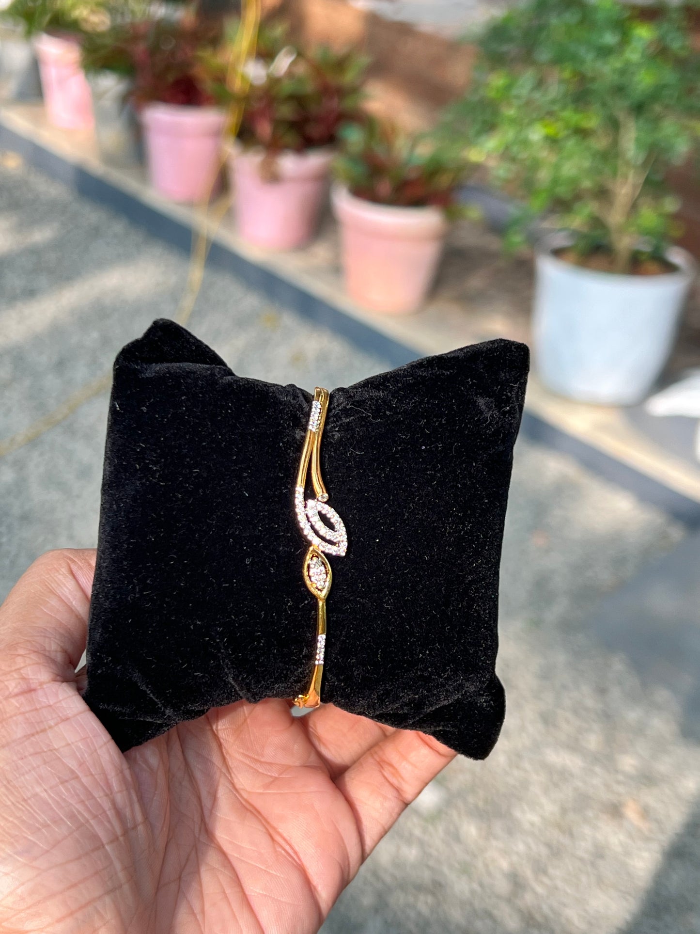 Premium quality micro gold plated twotone diamond replica bracelet product code B97