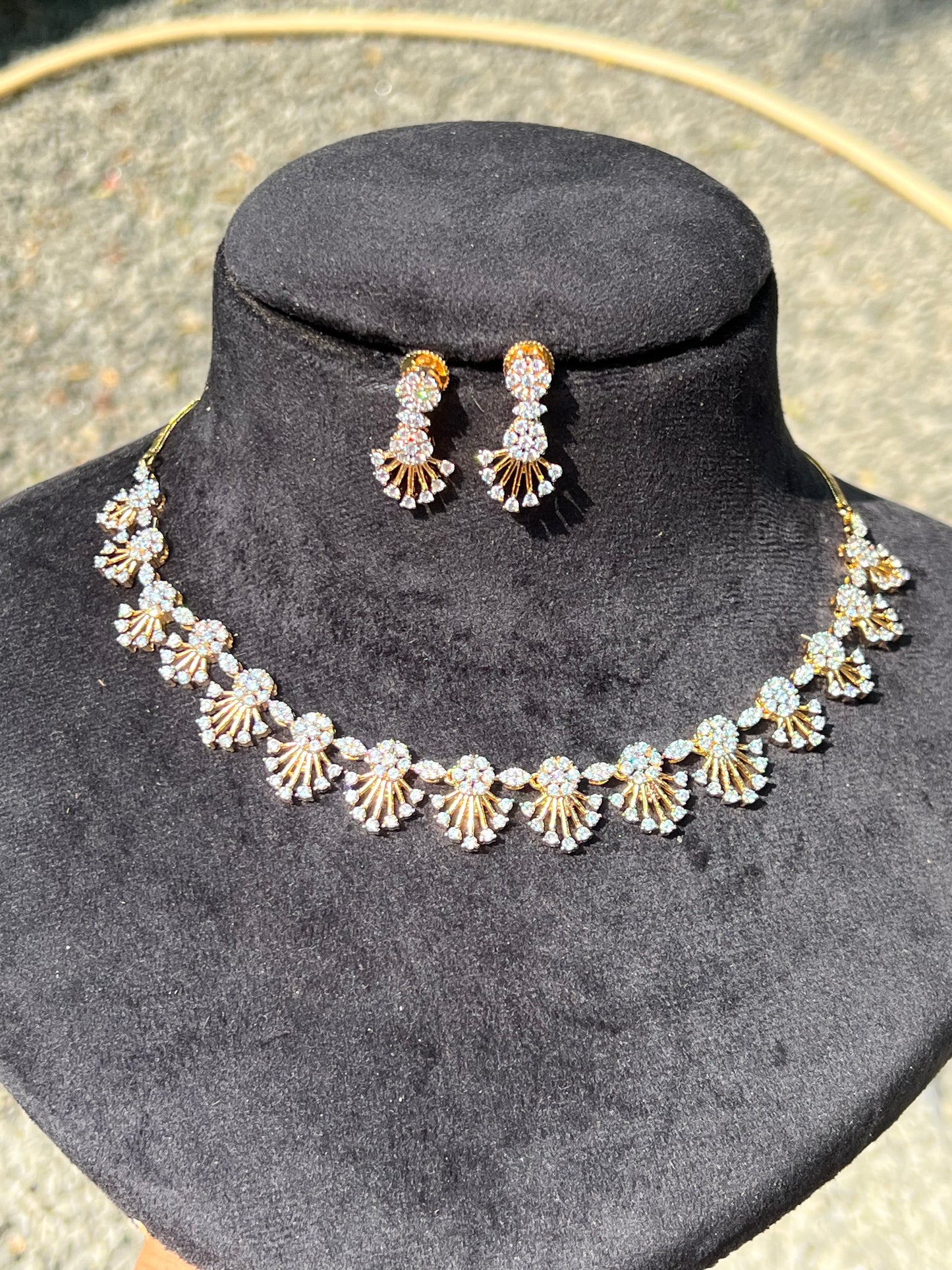 Premium daimond finish bridal necklace product code D86