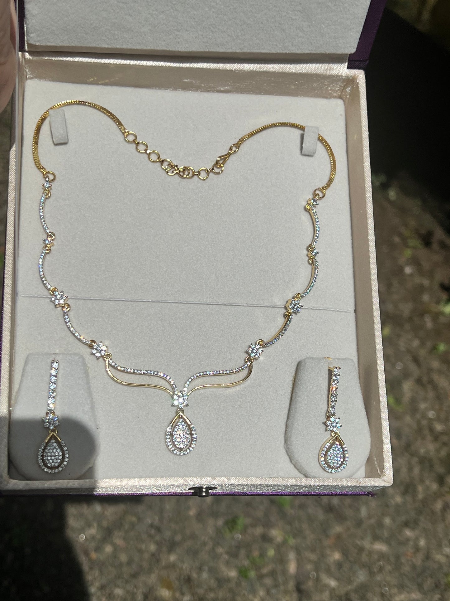 Premium daimond finish bridal necklace product code 21