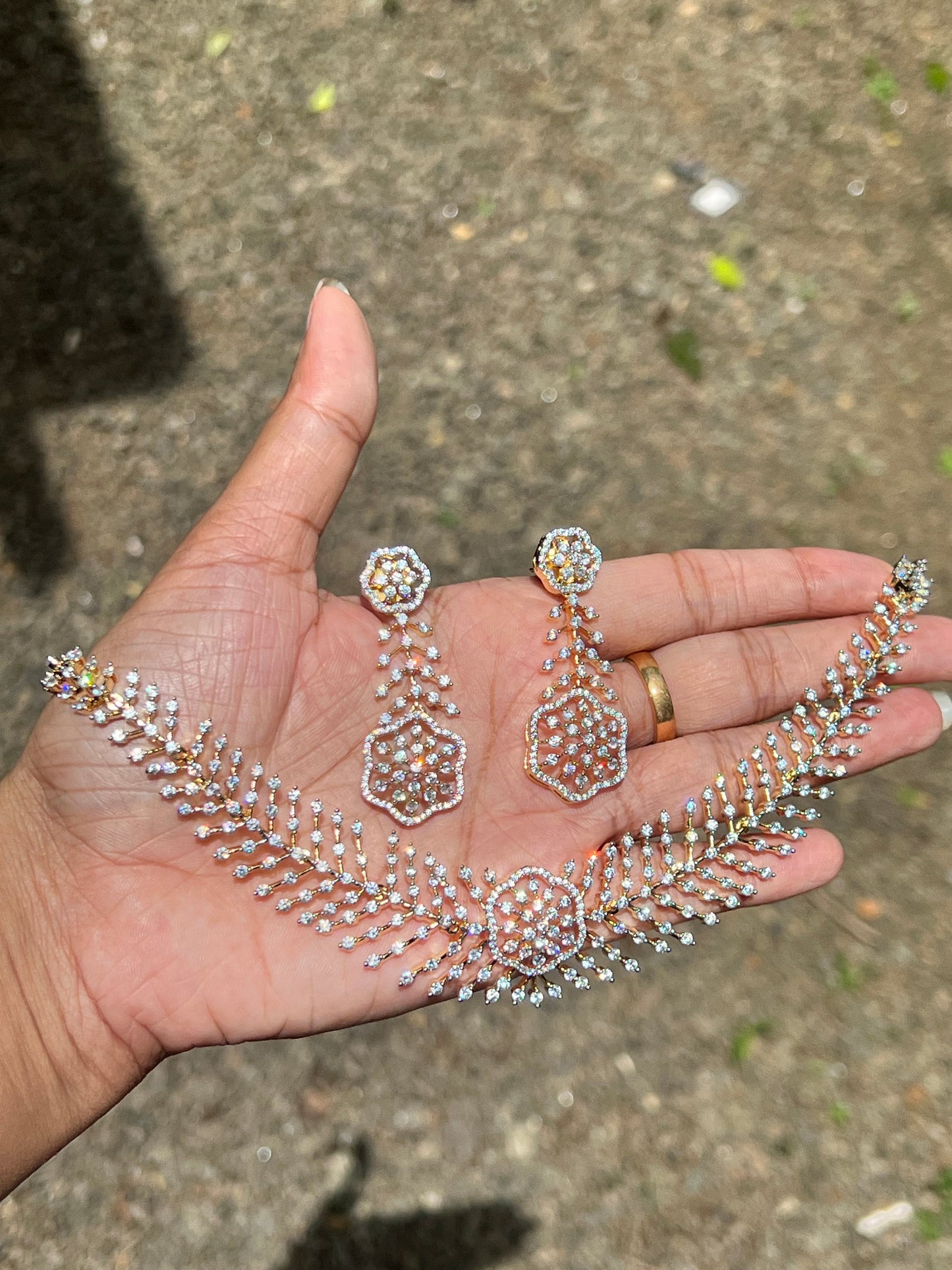 Premium diamond finish bridal necklace product code N105