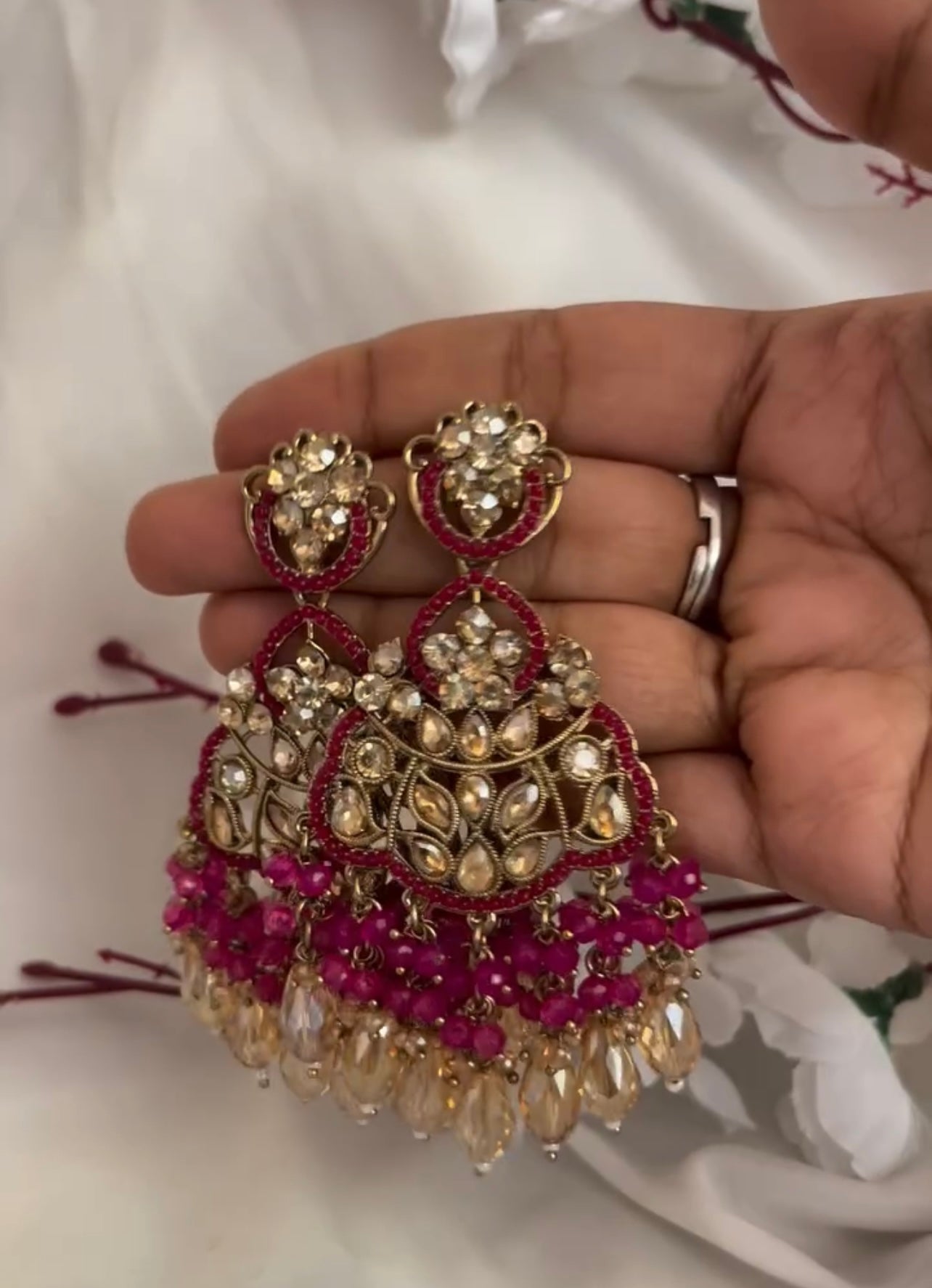 Big Kundan Chandbali earrings product code 41