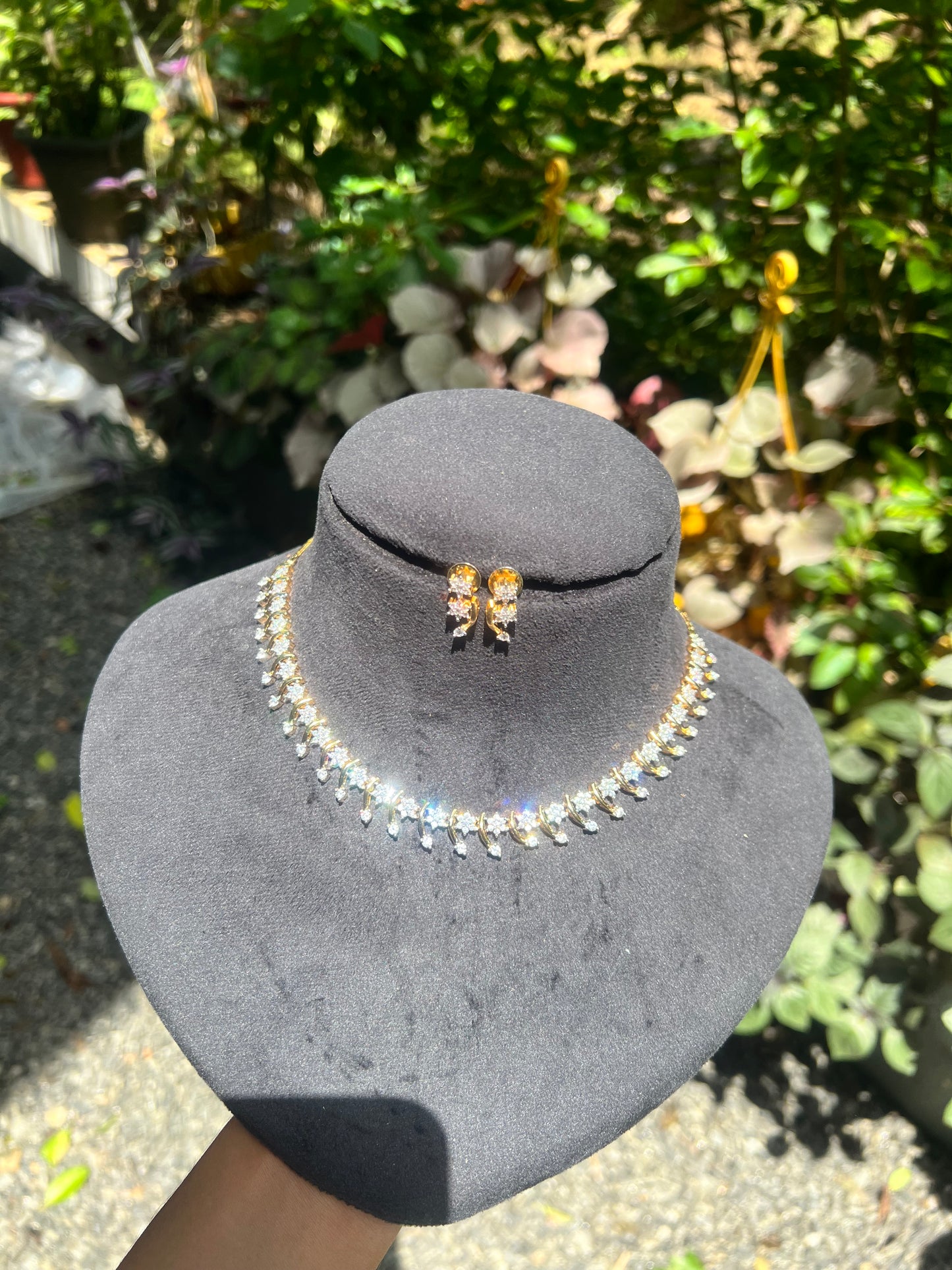 Premium diamond finish Bridal necklace set product code D307