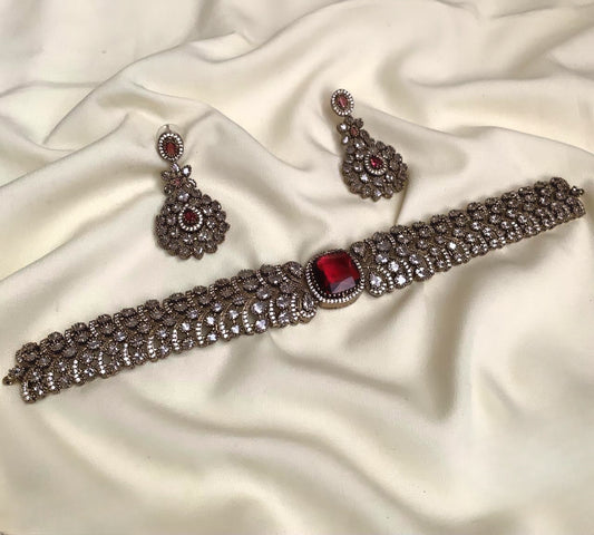 Premium designer Victorian jadau Kundan choker set product code 516