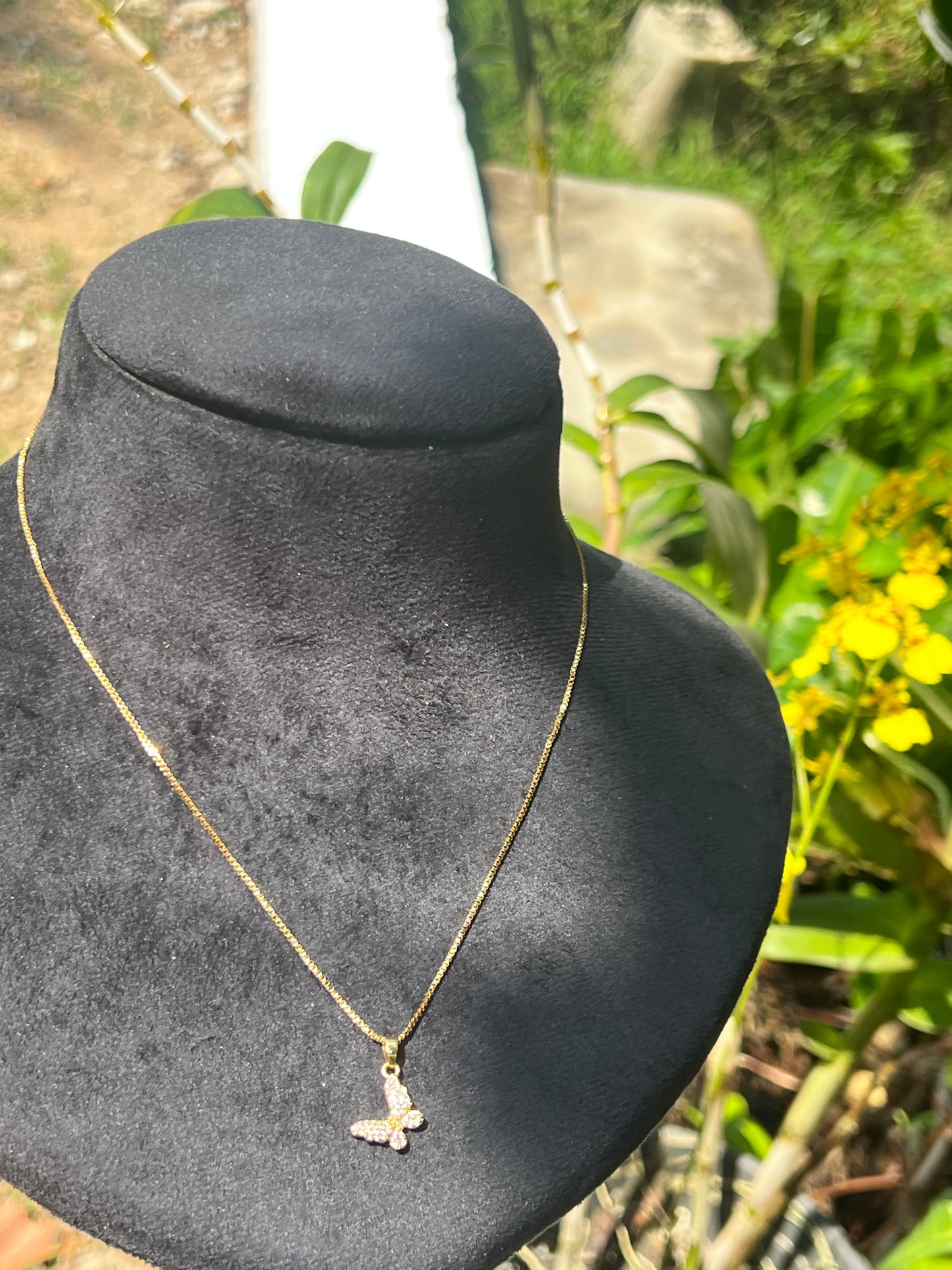 Premium beautiful simple gold plated box chain with cute pendant product code N345