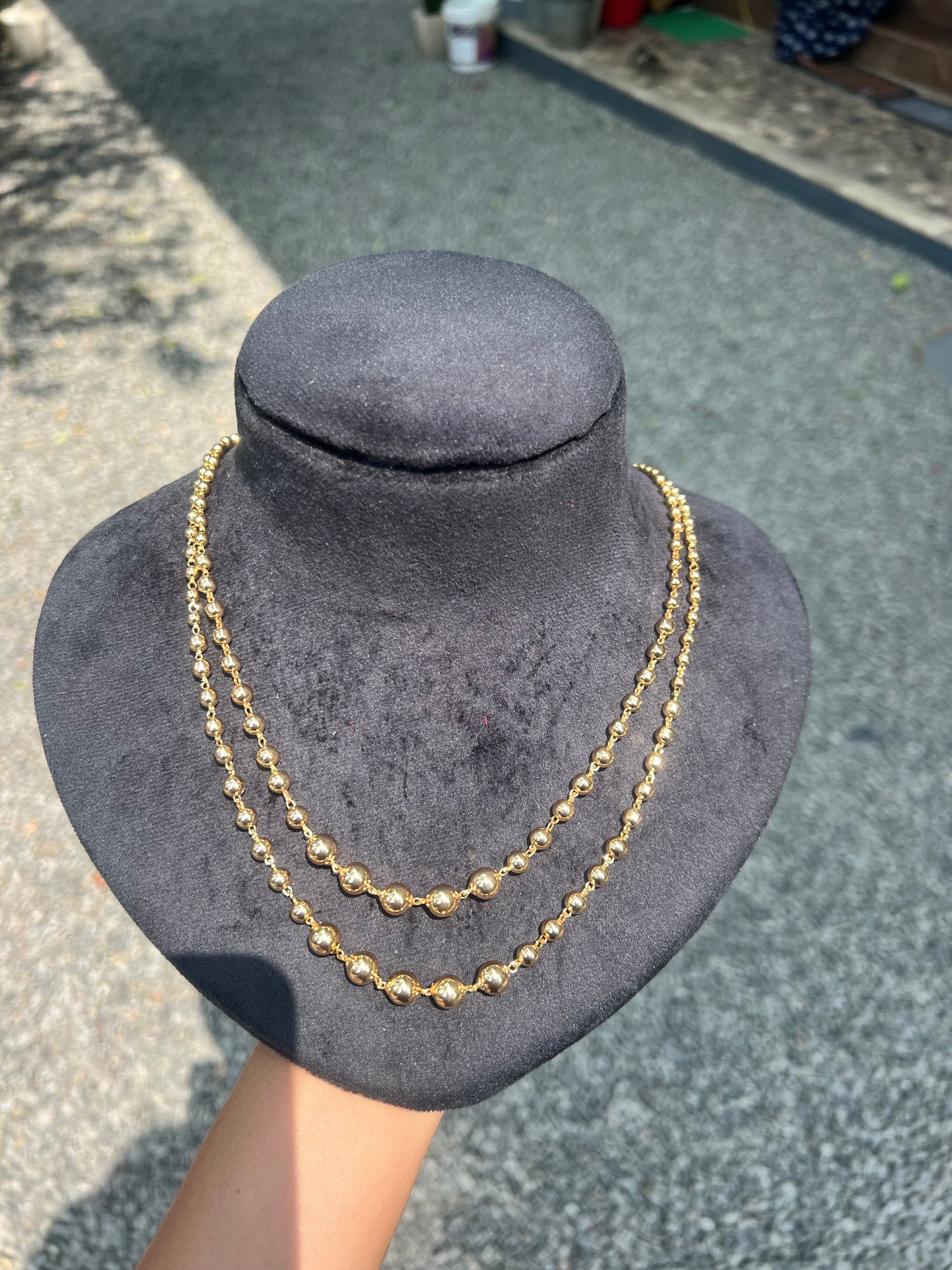 Premium gold plated daily wear ball 2 layer necklace product code D111
