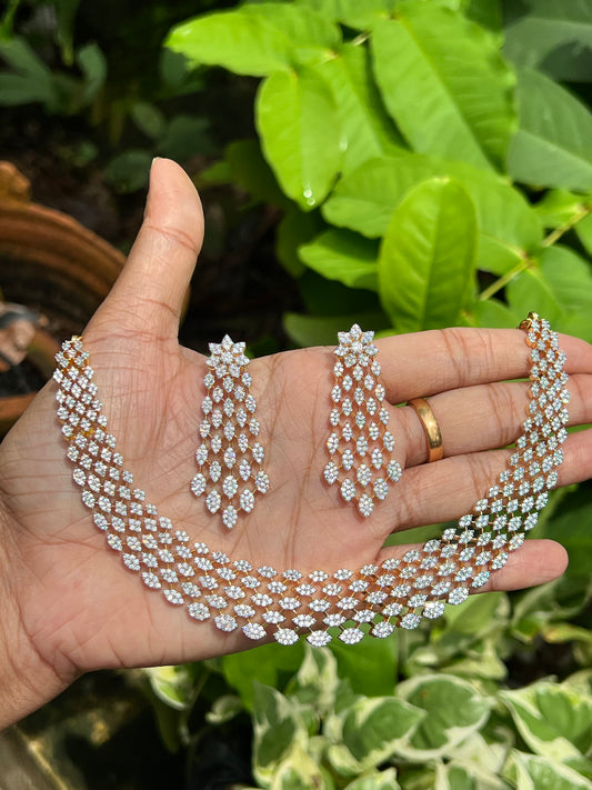 Premium diamond finish bridal necklace product code N80