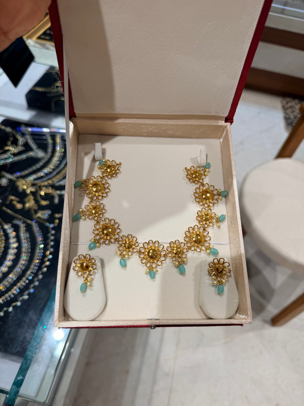 Premium gold plated our signature customised bridal  necklace set D435