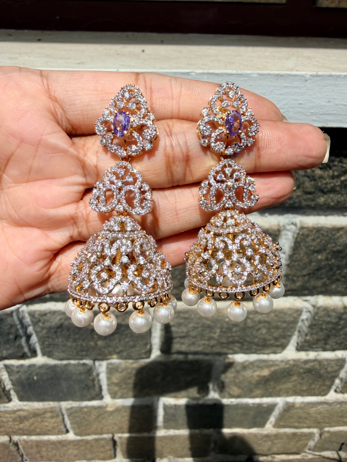 Premium diamond finish bridal jhumka product code E205