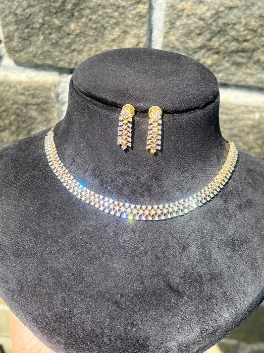 Premium diamond finish Bridal necklace set product code D261