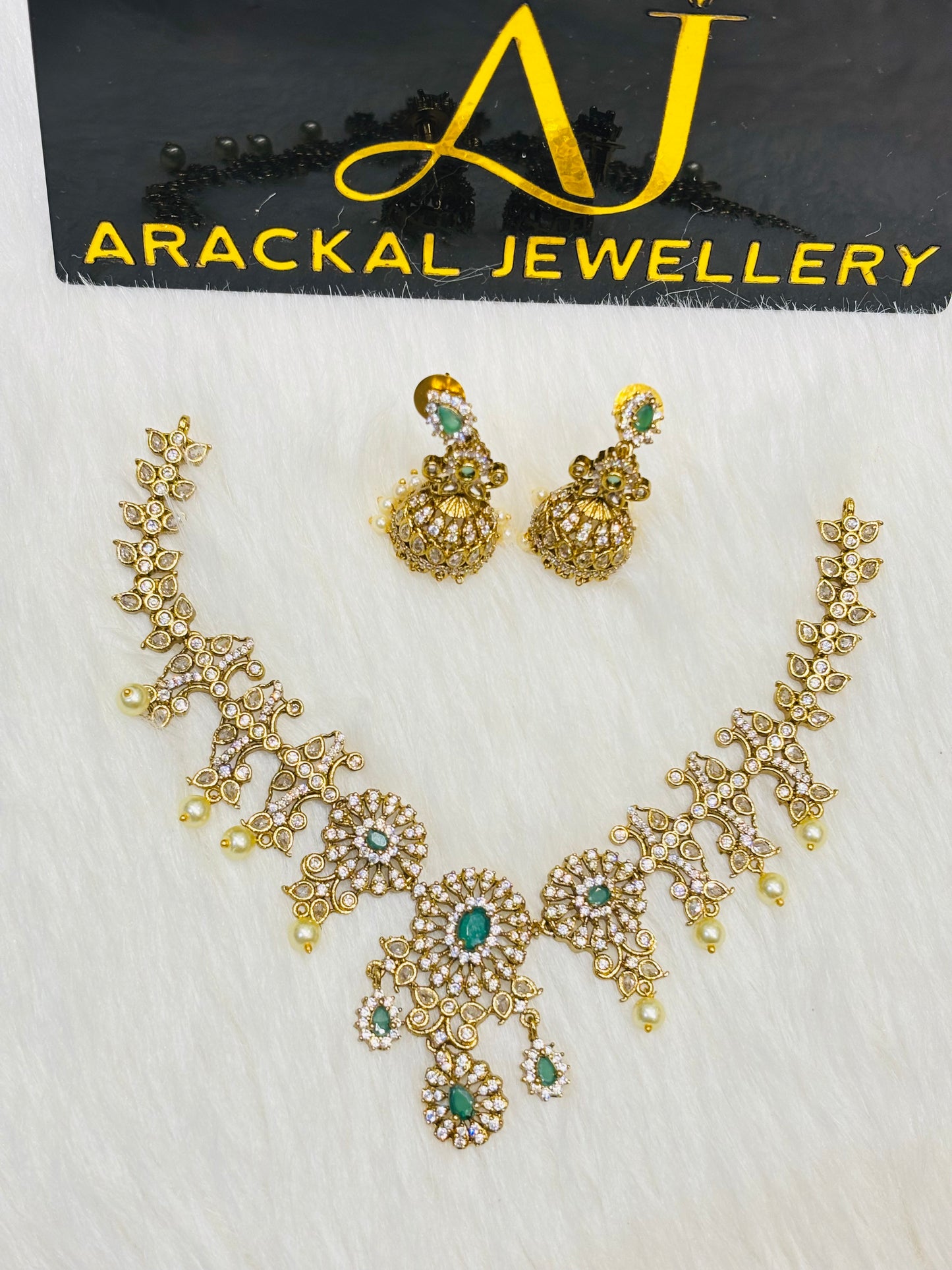 Premium jadau Kundan pearl hanging necklace product code N258