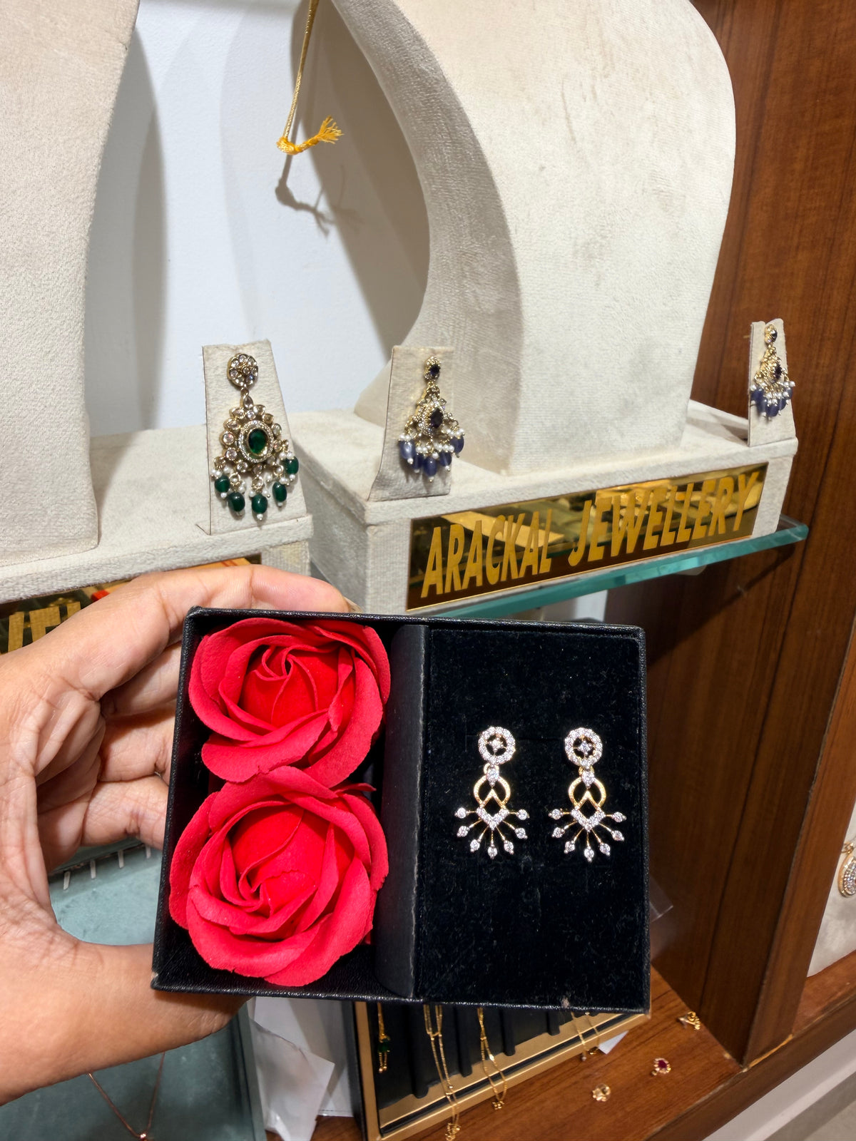Premium diamond finish party wear earrings product code E254