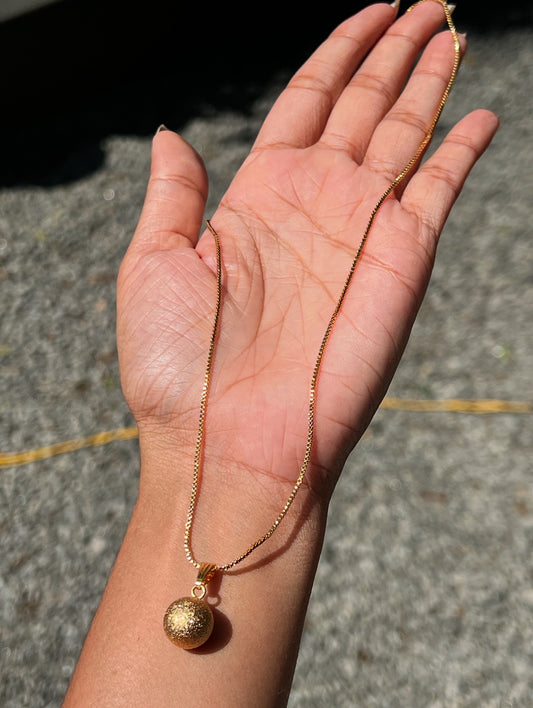 Premium gold plated daily wear chain with designer ball pendant product code G14