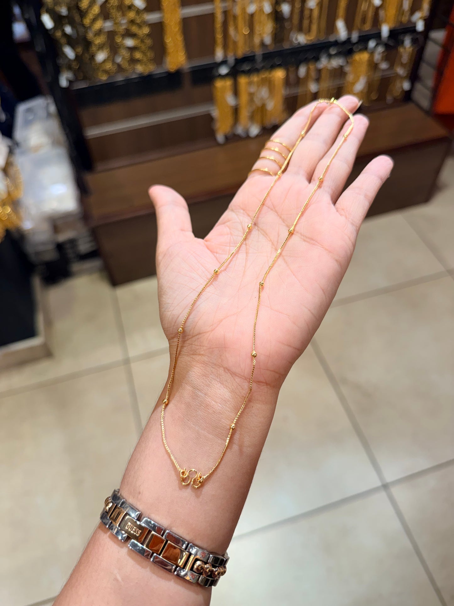 Premium gold plated daily wear 6pidi ball box chain