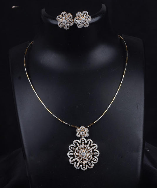 Premium quality diamond copy ad pendant chain set product code 814
