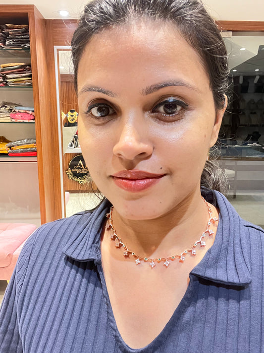 Premium rosegold ad bridal necklace product code D170