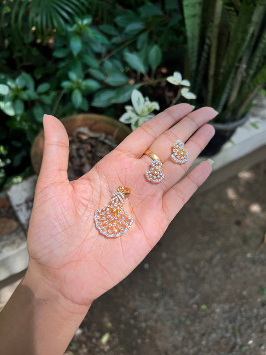 Premium diamond finish pendant set product code 49