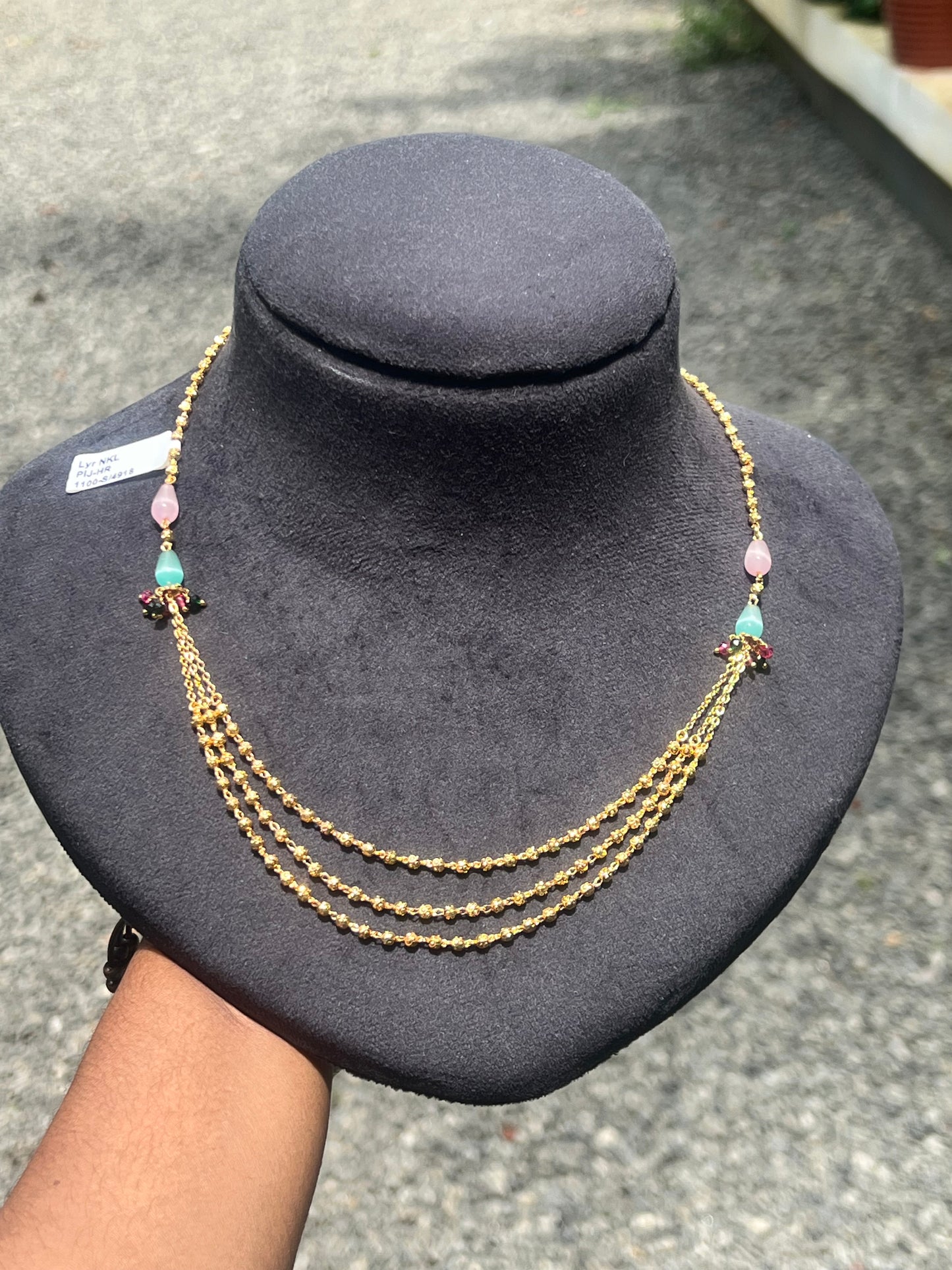 Premium gold plated daily use  3layer necklace product code G112