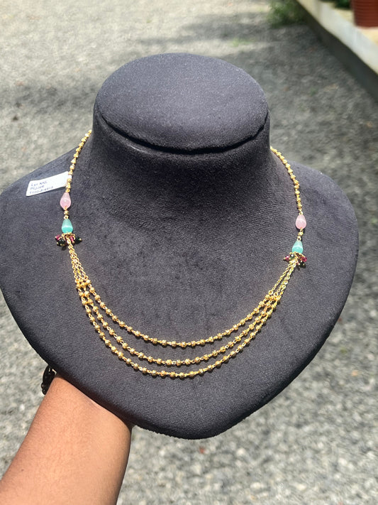 Premium gold plated daily use  3layer necklace product code G112