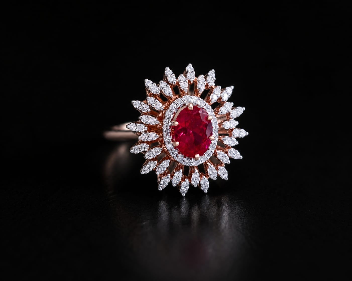 Premium diamond finish Adjustable ring product code R61