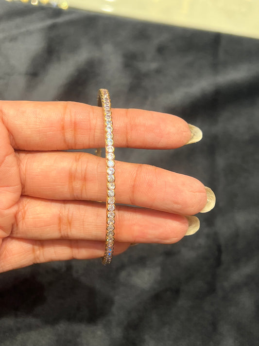 Premium gold plated daily wear ad stone bangle (single ) product code B109