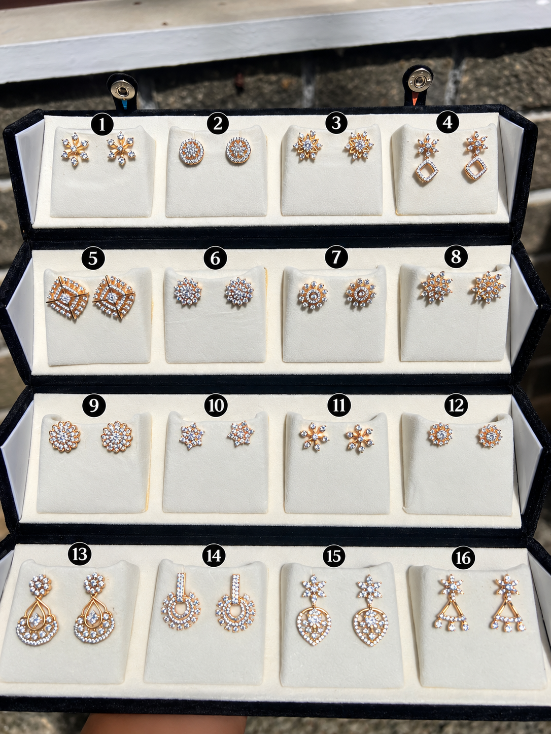 Premium diamond finish party wear earrings