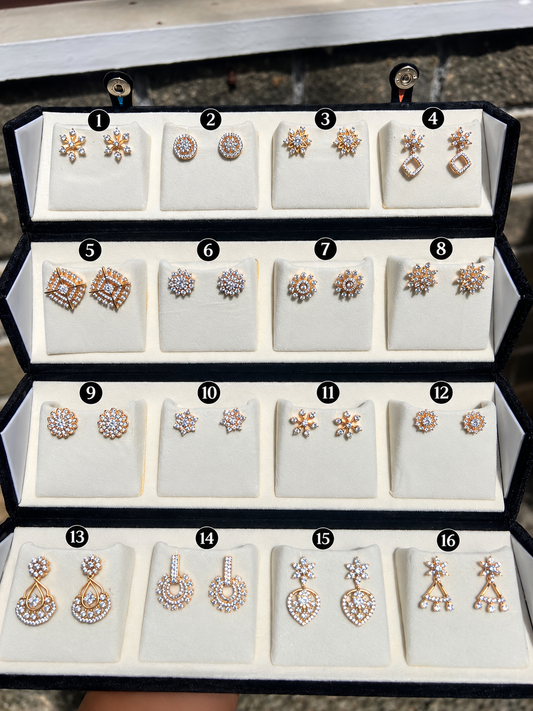 Premium diamond finish party wear earrings