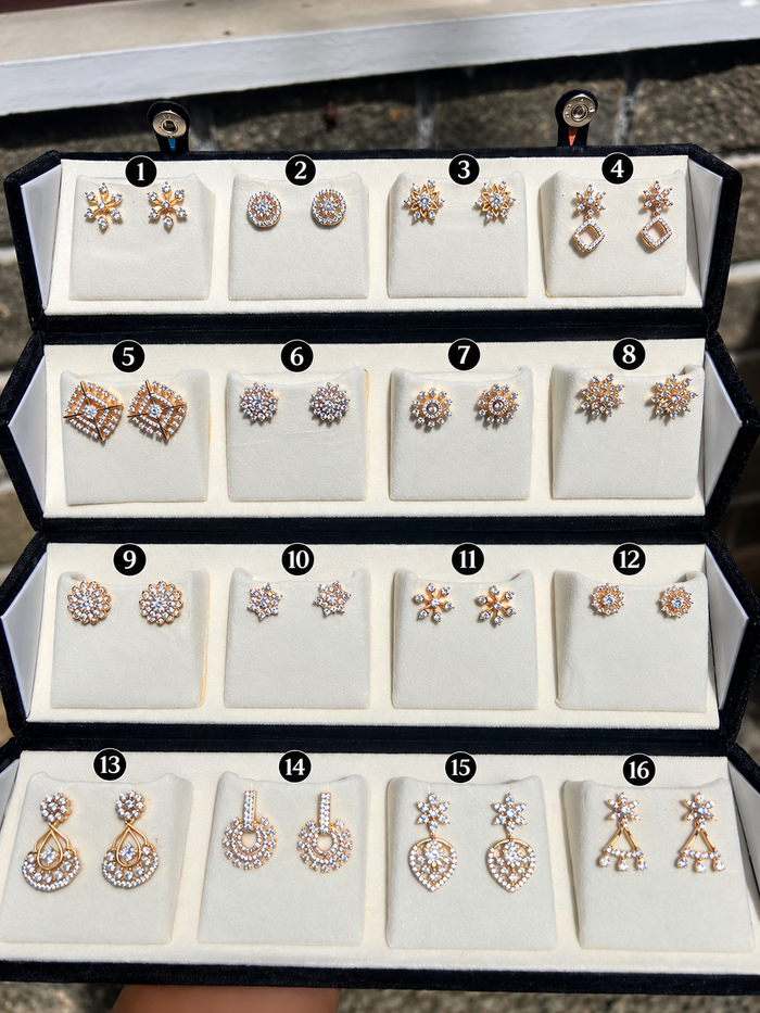 Premium diamond finish party wear earrings