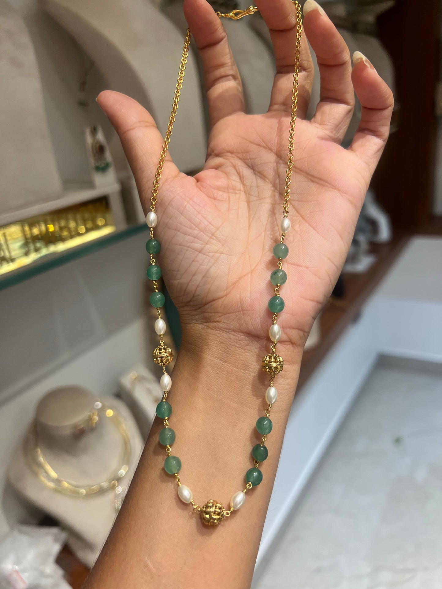 Premium quality handmade beads and pearl necklace product code P98