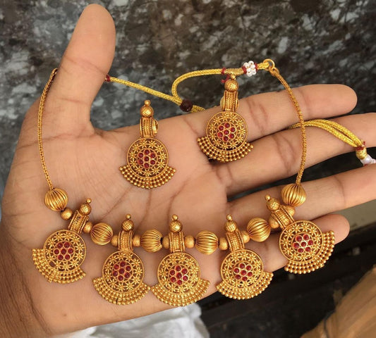 Traditional exact gold copy necklace set product code 898